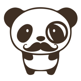 Mr. Panda Moustache Decal (Brown)